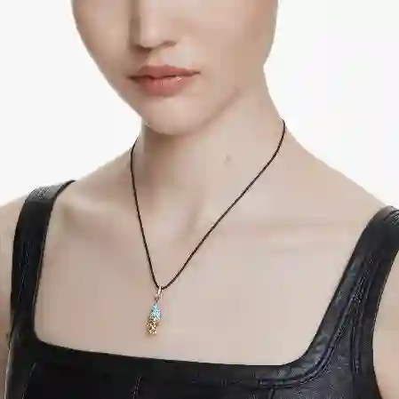 Resim Good Luck Trolls Kolye, Troll, Mavi, Altın rengi kaplama