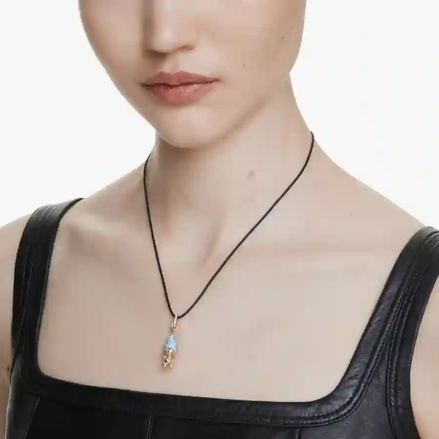 Resim Good Luck Trolls Kolye, Troll, Mavi, Altın rengi kaplama