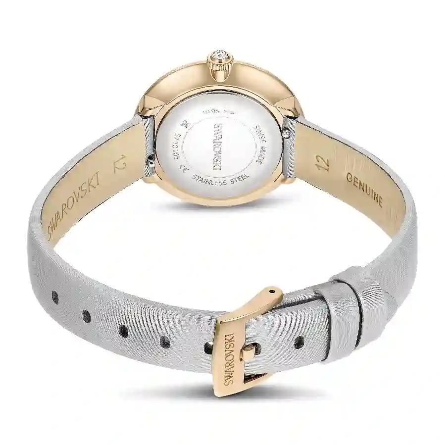 Resim Matrix Tennis Saat, İsviçre Üretimi, Deri kayış, Gri, Pembe altın rengi yüzey