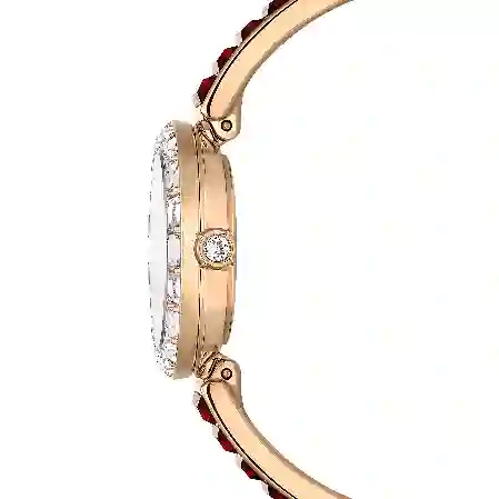 Resim Matrix Bangle Saat, İsviçre Üretimi, Kristal bileklik, Kırmızı, Pembe altın rengi yüzey