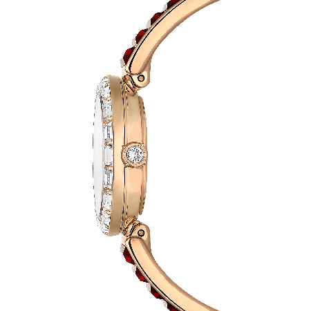 Resim Matrix Bangle Saat, İsviçre Üretimi, Kristal bileklik, Kırmızı, Pembe altın rengi yüzey