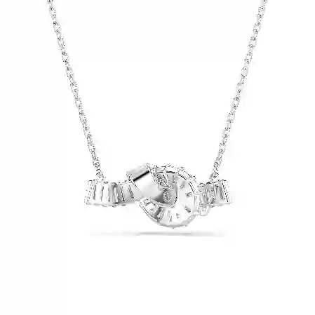 Resim Matrix Kolye, Baget kesim, Düğüm, Beyaz, Rodyum kaplama