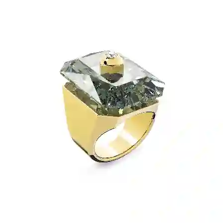 Resim Numina Kokteyl Yüzüğü, Sekizgen kesim, Gri, Altın rengi kaplama