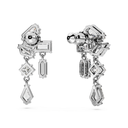 Resim Mesmera damla küpeler, Karışık kesimler, Beyaz, Rodyum kaplama