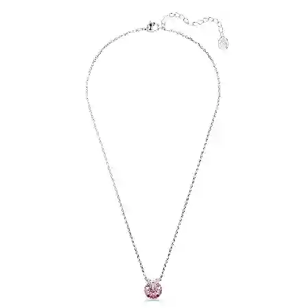 Resim Bella V Kolye, Yuvarlak kesim, Pembe, Rodyum kaplama