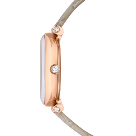 Resim Crystalline wonder Saat, İsviçre Üretimi, Deri kayış, Bej, Pembe altın rengi yüzey