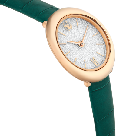 Resim Imber Saat, İsviçre Üretimi, Deri kayış, Yeşil, Pembe altın rengi yüzey