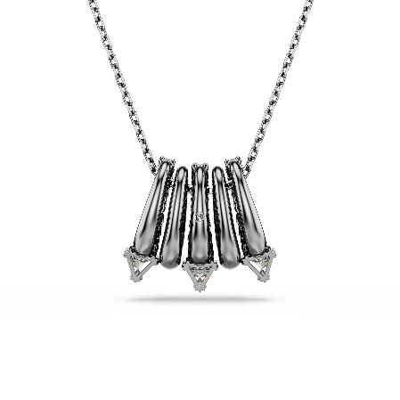 Resim Sublima Kolye, Beyaz, Rutenyum kaplama