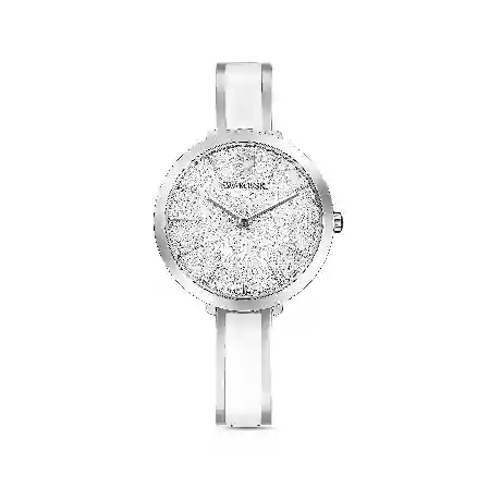 Resim Crystalline Delight Saat, İsviçre Üretimi, Metal bileklik, Beyaz, Paslanmaz çelik