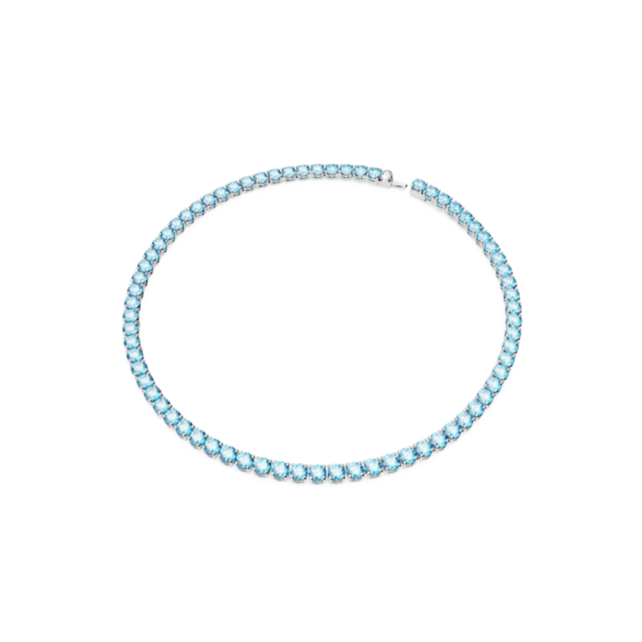 Resim Matrix Tennis Kolye, Yuvarlak kesim, Orta, Mavi, Rodyum kaplama