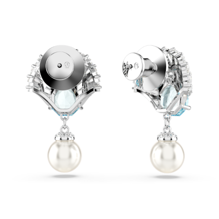 Resim Idyllia damla küpeler, Kristal inci, Deniz Kabuğu, Mavi, Rodyum kaplama