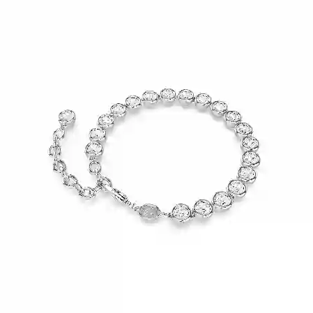 Resim Imber Tennis Bileklik, Yuvarlak kesim, Beyaz, Rodyum kaplama