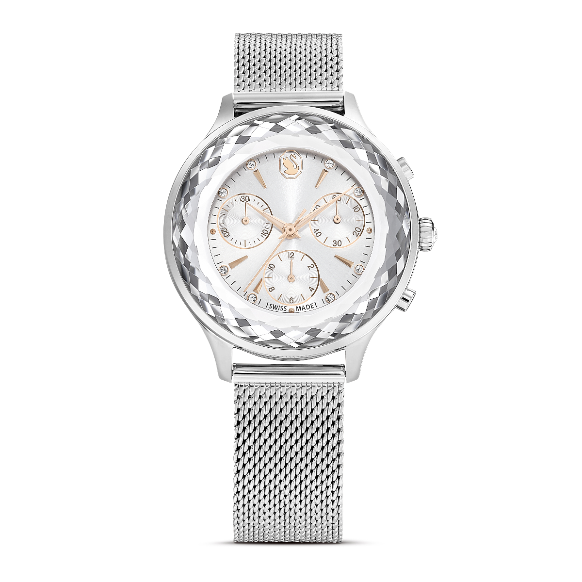 Resim Nova Chrono Saat, İsviçre Üretimi, Metal bileklik, Gümüş Rengi, Paslanmaz çelik