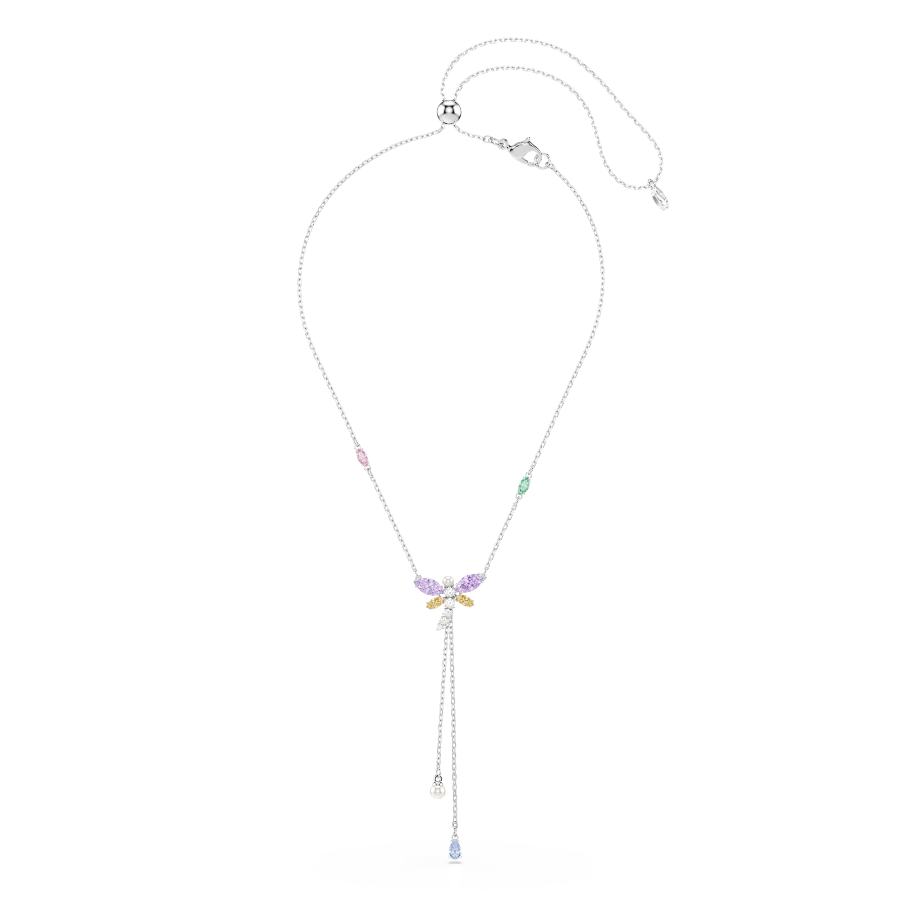 Resim Ariana Grande x Swarovski Y-Kolye, Karışık kesimler, Yusufçuk, Çok renkli, Rodyum kaplama