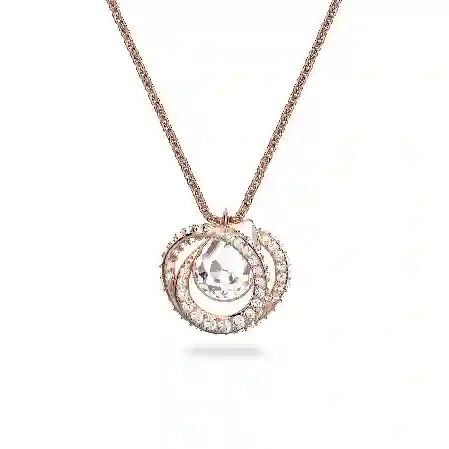 Resim Generation Kolye, Beyaz, Pembe altın rengi kaplama