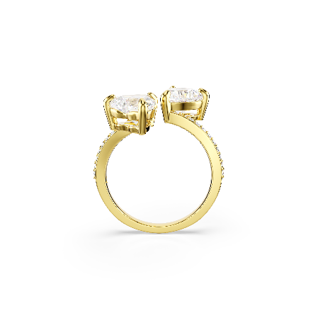 Resim Mesmera Attract Açık Yüzük, Kalp kesim, Pavé, Kalp, Beyaz, Altın rengi kaplama