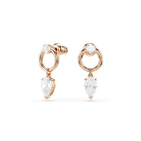 Resim Mesmera Set, Armut kesim, Yuvarlak kesim, Beyaz, Pembe altın rengi kaplama