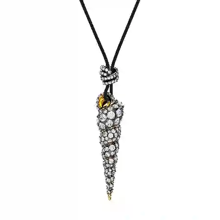 Resim Idyllia Kolye, Yuvarlak kesim, Deniz Kabuğu, Beyaz, Karışık metal yüzey