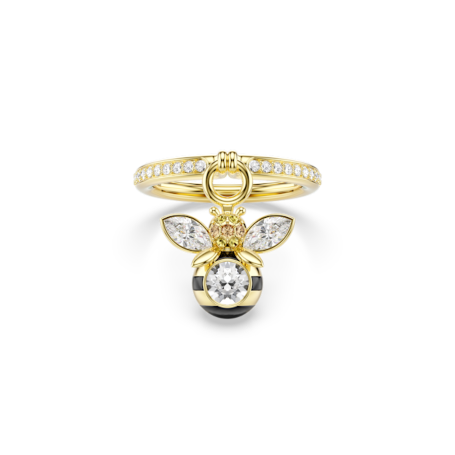 Resim Idyllia Motif Yüzük, Karışık kesimler, Arı, Çok renkli, Altın rengi kaplama