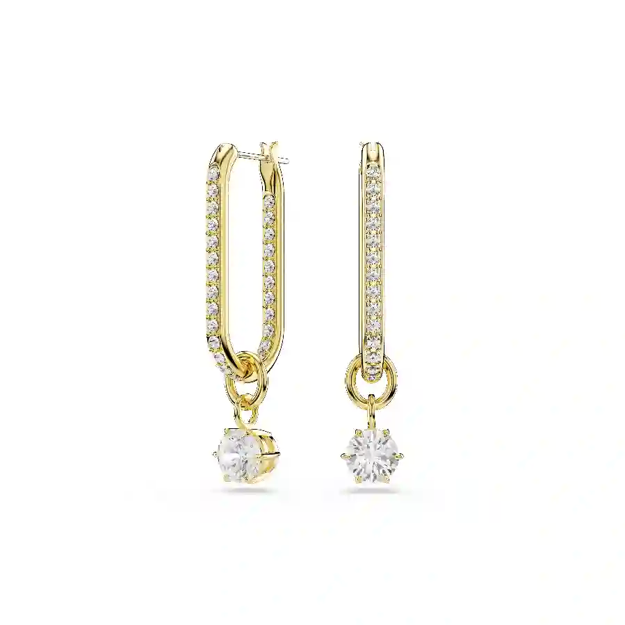 Resim Constella damla küpeler, Yuvarlak kesim, Beyaz, Altın rengi kaplama