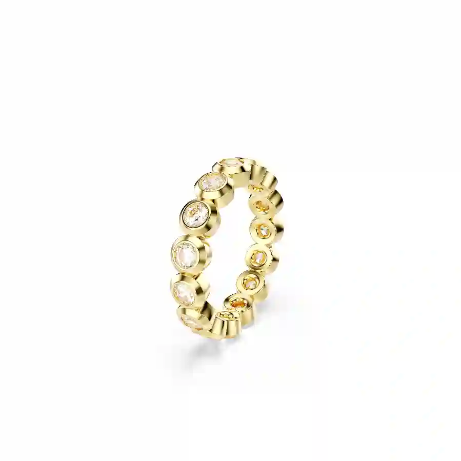 Resim Imber Yüzük, Yuvarlak kesim, Beyaz, Altın rengi kaplama