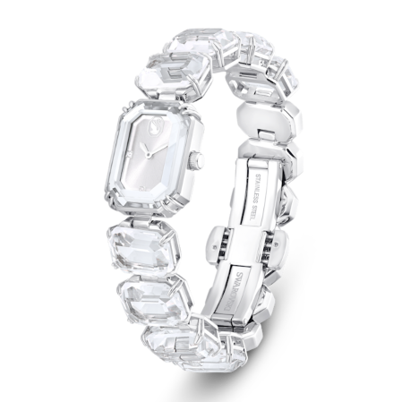 Resim Saat, Sekizgen kesim bileklik, Beyaz, Paslanmaz çelik