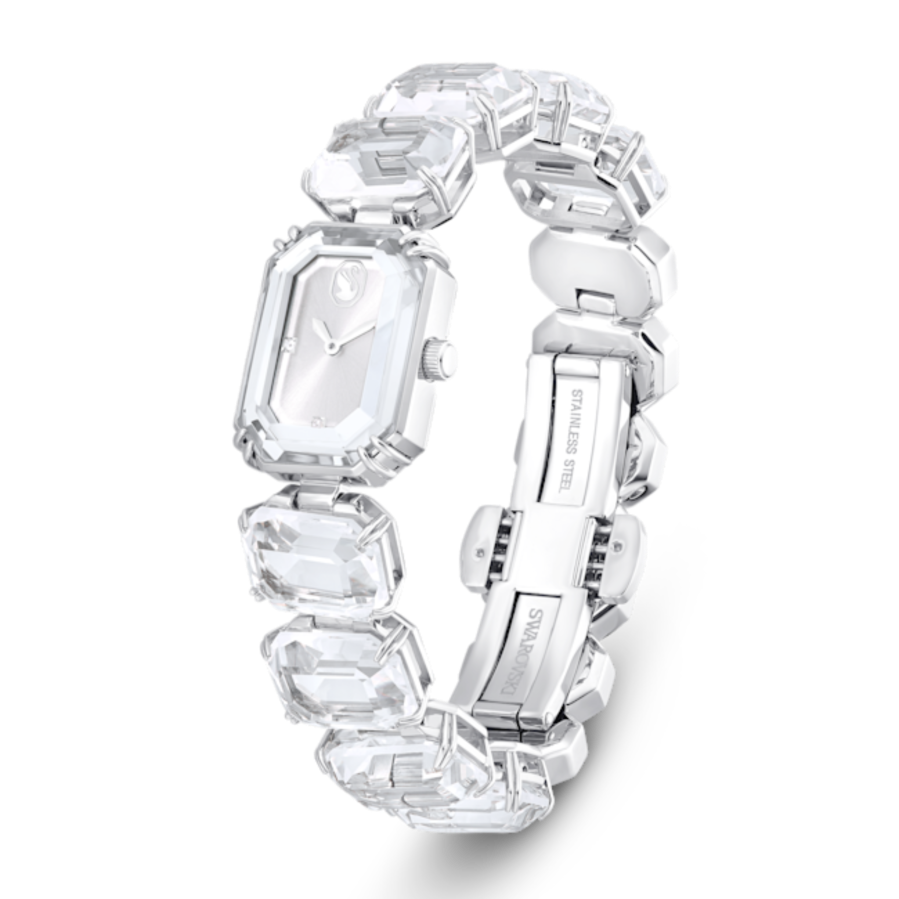 Resim Saat, Sekizgen kesim bileklik, Beyaz, Paslanmaz çelik