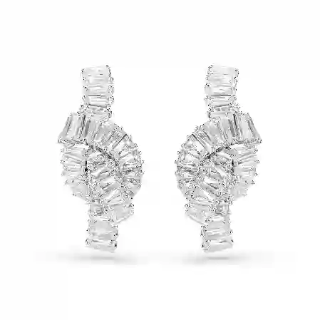 Resim Matrix Küpeler, Baget kesim, Düğüm, Beyaz, Rodyum kaplama