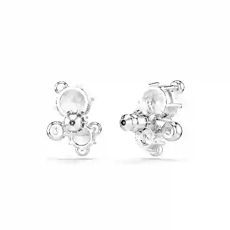 Resim Constella düğme Küpeler, Yuvarlak kesim, Beyaz, Rodyum kaplama