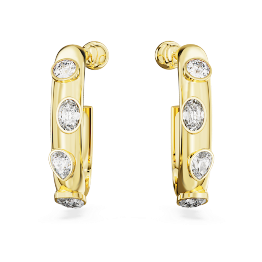 Resim Imber halka küpeler, Karışık kesimler, Beyaz, Altın rengi kaplama