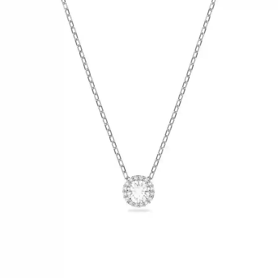 Resim Angelic Kolye, Yuvarlak kesim, Beyaz, Rodyum kaplama