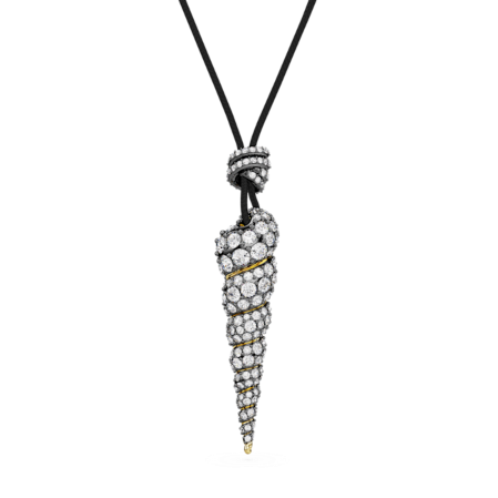 Resim Idyllia Kolye, Yuvarlak kesim, Deniz Kabuğu, Beyaz, Karışık metal yüzey