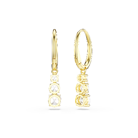 Resim Stilla Attract halka küpeler, Yuvarlak kesim, Beyaz, Altın rengi kaplama