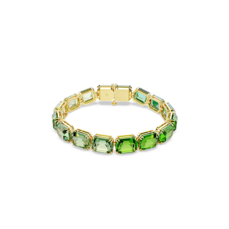 Resim Millenia Tennis bileklik, Sekizgen kesim, Renk geçişli, Yeşil, Altın rengi kaplama