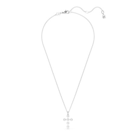 Resim Insigne Kolye, Yuvarlak kesim, Haç, Beyaz, Rodyum kaplama