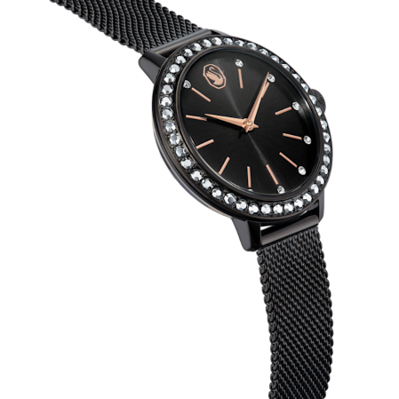 Resim Certa Saat, Metal bileklik, Siyah, Siyah yüzey