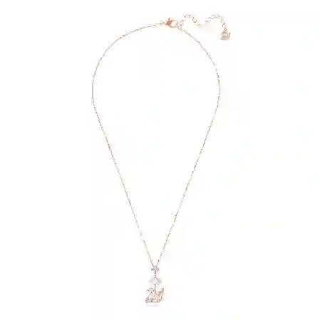 Resim Dazzling Swan Kolye, Kuğu, Pembe, Pembe altın rengi kaplama