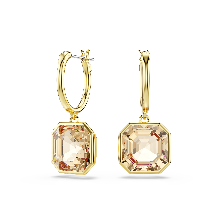 Resim Millenia damla küpeler, Kare kesim, Caramel, Altın rengi kaplama