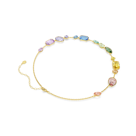 Resim Gema Kolye, Karışık kesimler, Çok renkli, Altın rengi kaplama