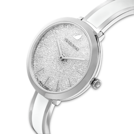 Resim Crystalline Delight Saat, İsviçre Üretimi, Metal bileklik, Beyaz, Paslanmaz çelik