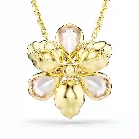 Resim Idyllia Kolye ve broş, Karışık kesimler, Çiçek, Çok renkli, Altın rengi kaplama