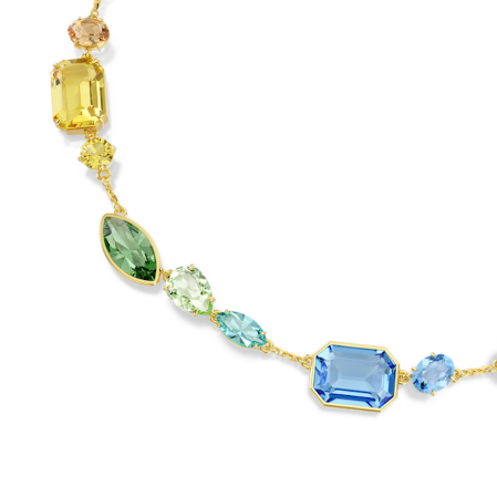 Resim Gema Kolye, Karışık kesimler, Çok renkli, Altın rengi kaplama