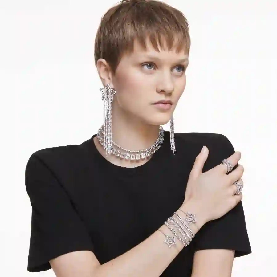 Resim Imber Emily Tennis bileklik, Beyaz, Rodyum kaplama