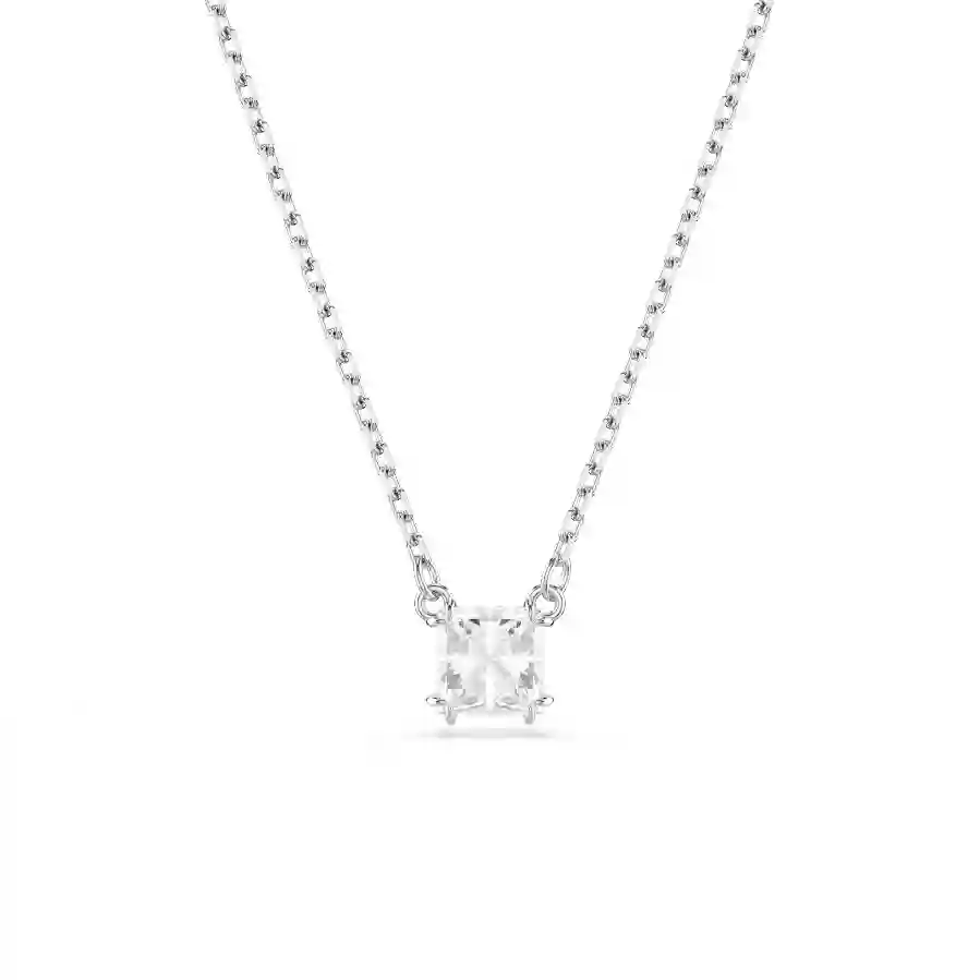 Resim Stilla Attract Kolye, Kare kesim, Beyaz, Rodyum kaplama