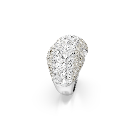 Resim Sublima Kokteyl Yüzüğü, Yuvarlak kesim, Beyaz, Rodyum kaplama