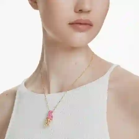 Resim Good Luck Trolls Kolye, Troll, Pembe, Altın rengi kaplama