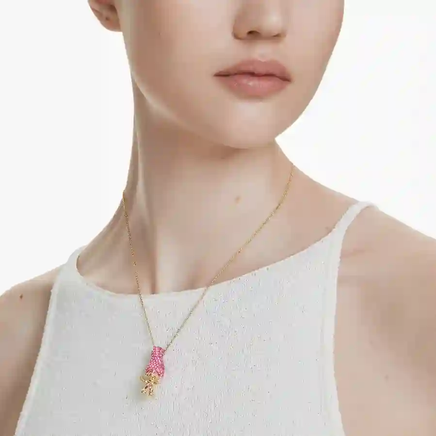 Resim Good Luck Trolls Kolye, Troll, Pembe, Altın rengi kaplama