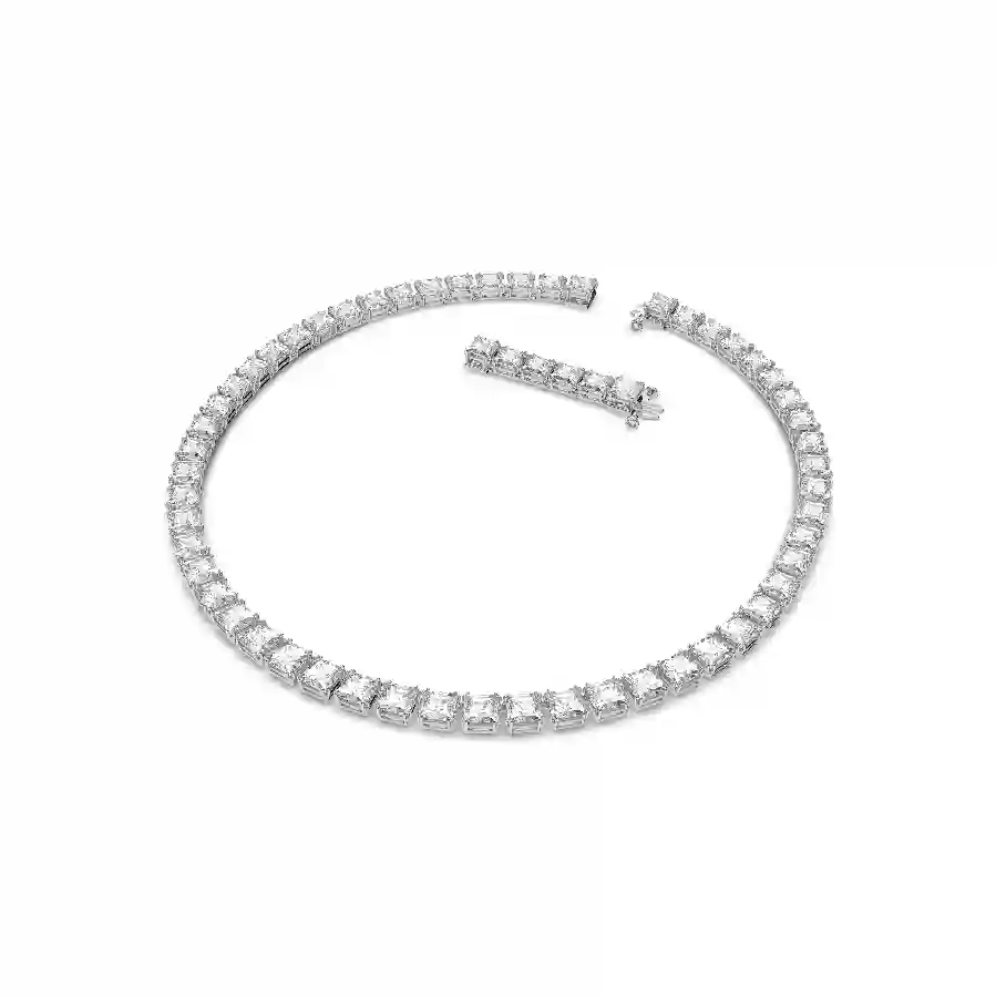 Resim Millenia Tennis kolye, Kare kesim, Beyaz, Rodyum kaplama