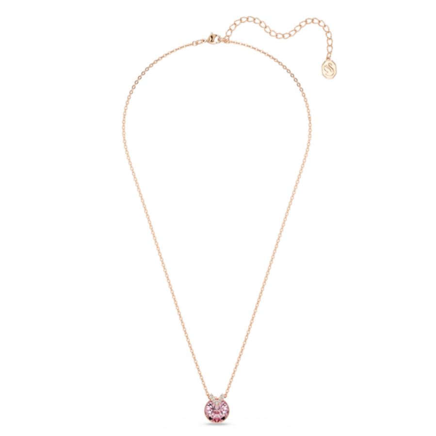 Resim Bella V Kolye, Yuvarlak kesim, Pembe, Pembe altın rengi kaplama