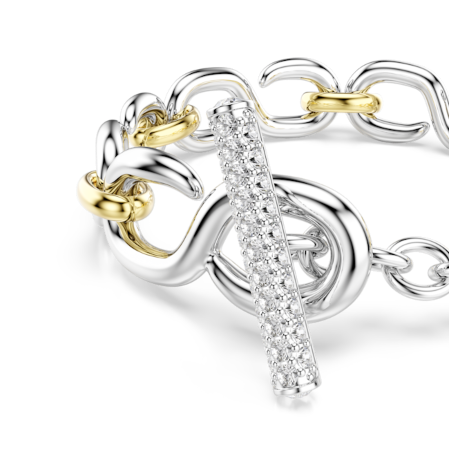 Resim Dextera Bileklik, Yuvarlak kesim, T-çubuk, Beyaz, Karışık metal yüzey